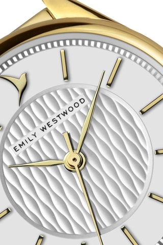 Relógio de quartzo em aço inoxidável - Dourado e branco - Emily Westwood