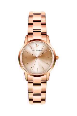 Relógio de quartzo em aço Dourado-rosa