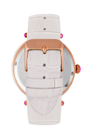 Montre à quartz en cuir et nacre