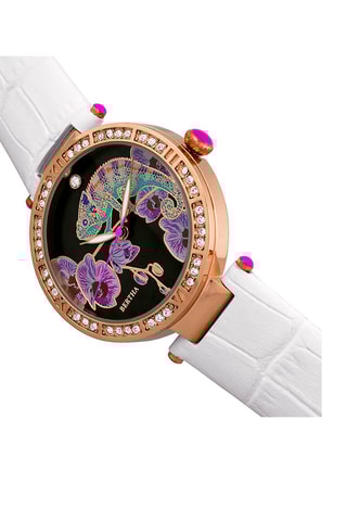 Montre à quartz en cuir et nacre