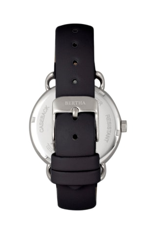 Montre à quartz en cuir - Noir et argenté