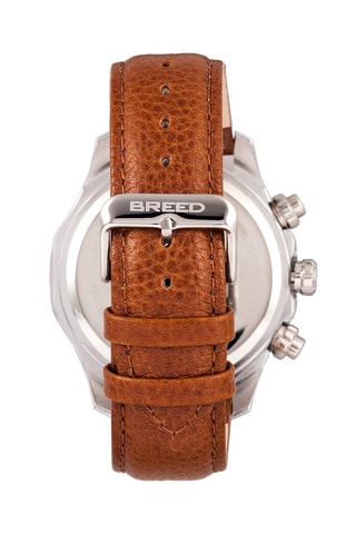 Leren Quartz Horloge Lacroix Camel en Zilverkleurig