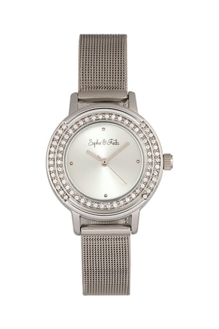 Montre à quartz en alliage et Cambridge - Argenté et blanc