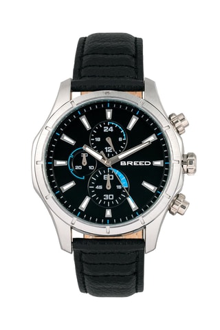 Leren Quartz Horloge Lacroix Zwart en Zilverkleurig