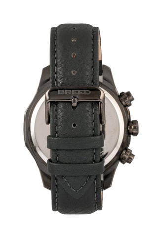 Leren Quartz Horloge Lacroix Zwart en Taupe