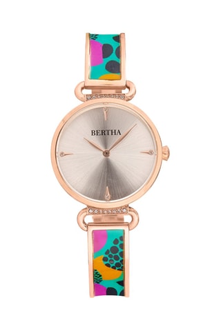 Montre à quartz en acier Katherine - Doré et vert