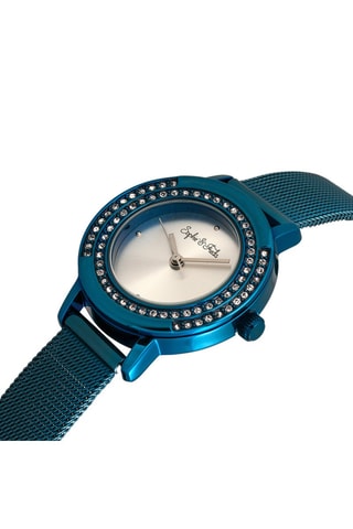 Montre à quartz en alliage Cambridge - Bleu canard et blanc - Sophie & Freda