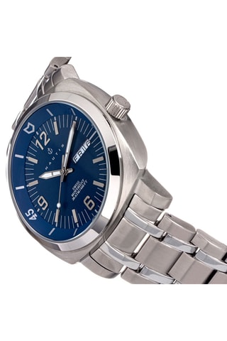 Stalen Quartz Horloge Stealth Zilverkleurig en Donkerblauw