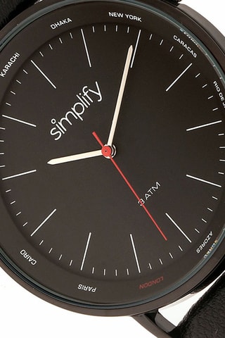 Leren Quartz Horloge The 3300 Zwart