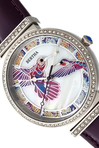 Montre à quartz en cuir et nacre