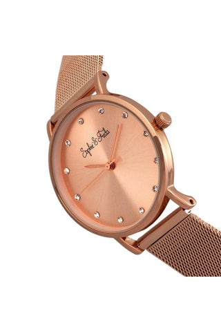 Montre à quartz en alliage et Savannah - Doré rose et blanc