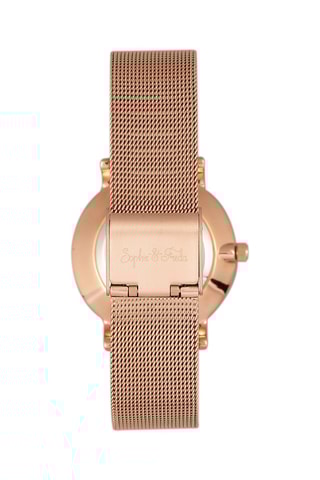 Montre à quartz en alliage et Savannah - Doré rose et blanc