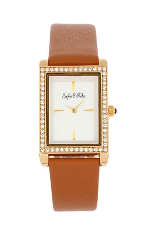 Montre à quartz en cuir Wilmington - Camel et doré