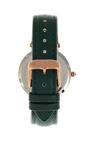 Montre à quartz en cuir et nacre