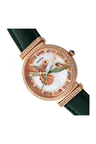 Montre à quartz en cuir et nacre