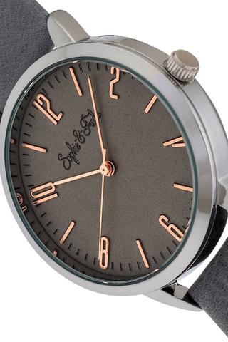 Leren Quartz Horloge Vancouver - Grijs