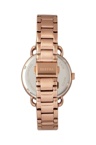 Montre à quartz en acier - Doré rose et noir