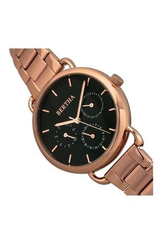 Montre à quartz en acier - Doré rose et noir