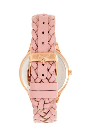 Montre à quartz en cuir - Rose et doré