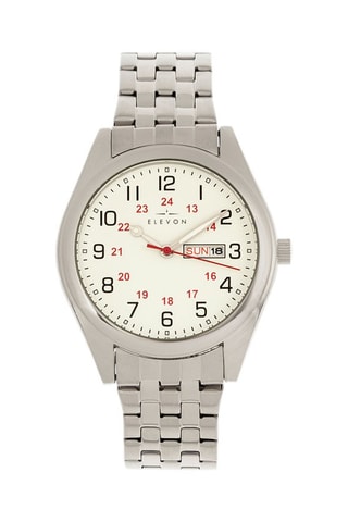 Legering Quartz Horloge Gann Elevon - Zilverkleurig en Beige