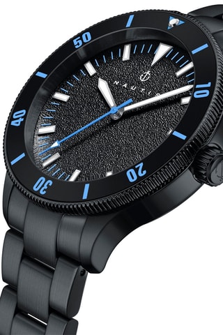 Stalen Quartz Horloge Deacon Zwart - Nautis