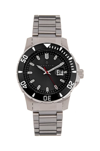 Stalen Quartz Horloge Zilverkleurig en Zwart