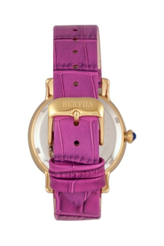 Montre à quartz en cuir Courtney - Violet et doré