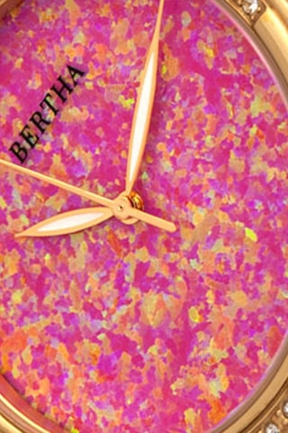 Montre à quartz en cuir Courtney - Violet et doré