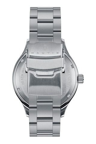 Stalen Quartz Horloge Deacon Zilverkleurig en Zwart - Nautis