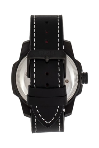 Leren Quartz Horloge Shaw Zwart