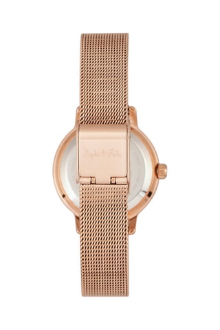 Montre à quartz en alliage Cambridge - Doré rose et blanc