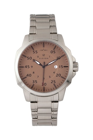 Stalen Quartz Horloge Hughes Zilverkleurig en Bruin
