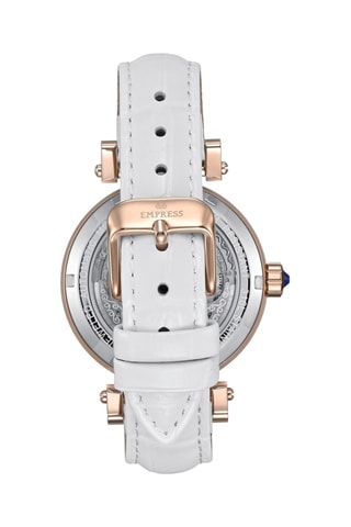 Leren Quartz Horloge Théodora - Goudkleurig en Wit