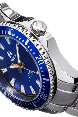 Stalen Quartz Horloge Abyss - Zilverkleurig en Blauw