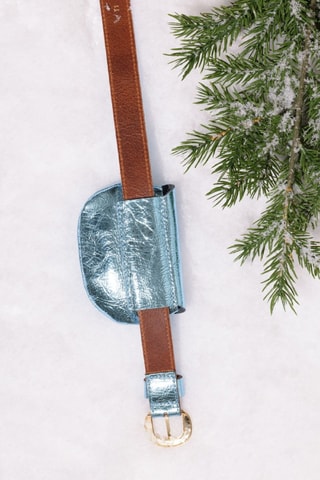 Sac ceinture en cuir - Bleu