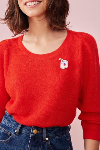 Pull en laine, mohair et alpaga Amelio - Rouge