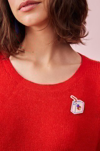Pull en laine, mohair et alpaga Amelio - Rouge