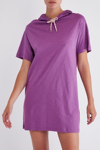 Robe sweat à capuche - Violet