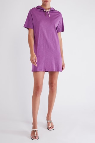 Robe sweat à capuche - Violet