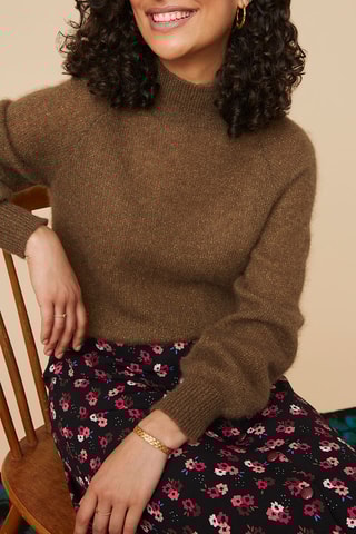 Pull en mohair et alpaga - Marron