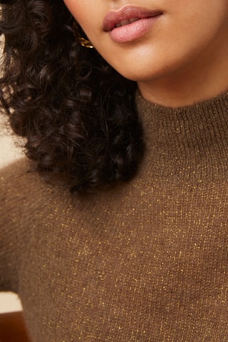 Pull en mohair et alpaga - Marron