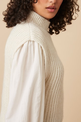 Pull en laine, mohair et alpaga - Crème