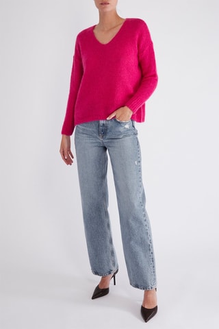 Pull en kid mohair et laine - Rose