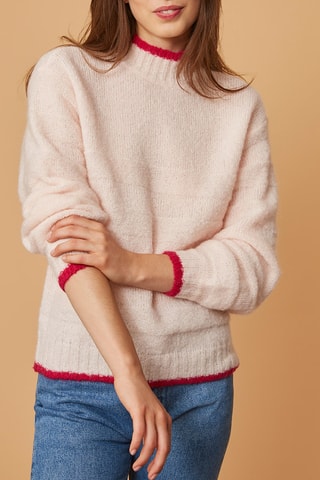 Pull en mohair et mérinos - Rose