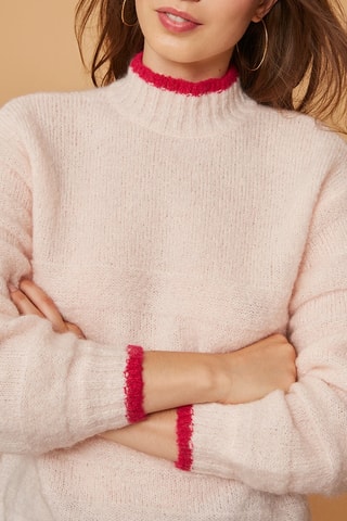 Pull en mohair et mérinos - Rose