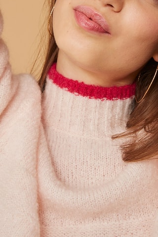 Pull en mohair et mérinos - Rose