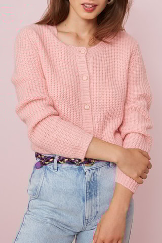 Gilet en alpaga et mérinos - Rose