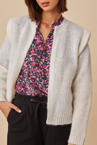 Gilet en mohair et laine - Ecru