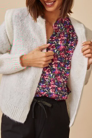 Gilet en mohair et laine - Ecru