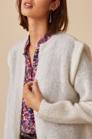 Gilet en mohair et laine - Ecru